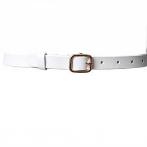 NEW LETO women's skinny leather belt in white